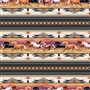 Grey Horses Stripe Cotton Quilt Fabric