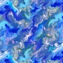 Magnificent Animals - Blue Marble Cotton Fabric 44"x36"