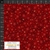 Twinkle Petit Cristal- Small Stars Red Gold Fabric Stof   44"x36"