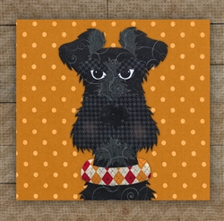 Schnauzer 2 BLACK DOG Precut Fused Applique